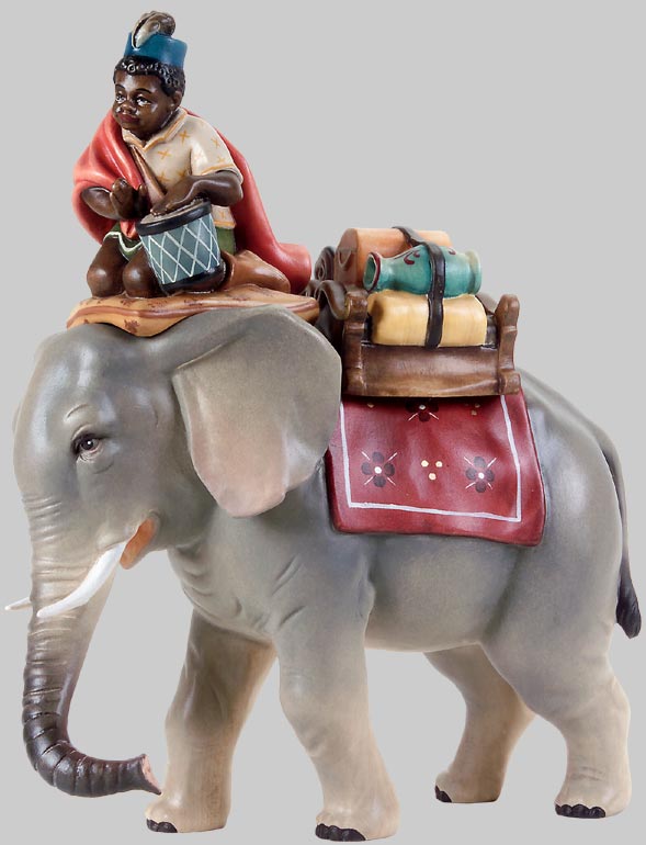 Elefant mit Elefantentreiber und Gepck